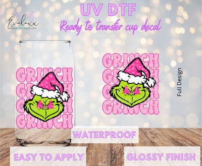 Grinch UV DTF Cup Decal
