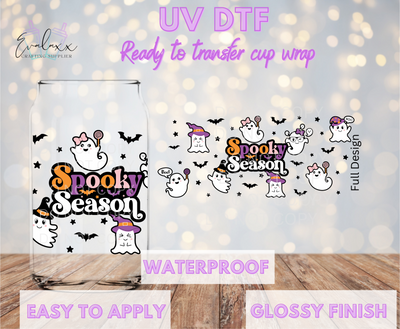 Spooky Season Ghosts UV DTF Cup Wrap