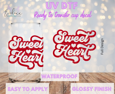 Sweet Heart UV DTF Cup Decal