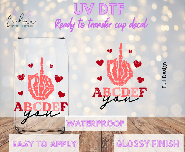 ABCDEF UV DTF Cup Decal