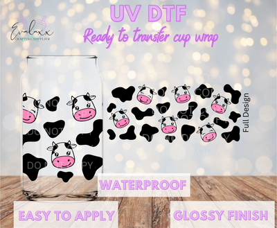 Cow UV DTF Cup Wrap
