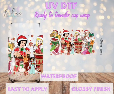 Princess Christmas UV DTF Cup Wrap