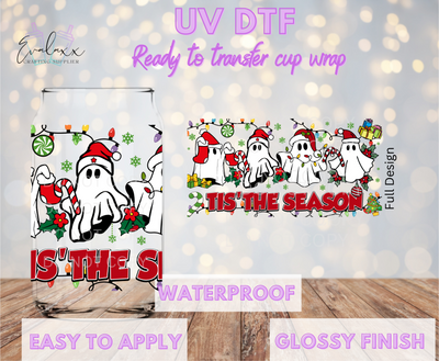 Santa Ghost Tis' The Season UV DTF Cup Wrap