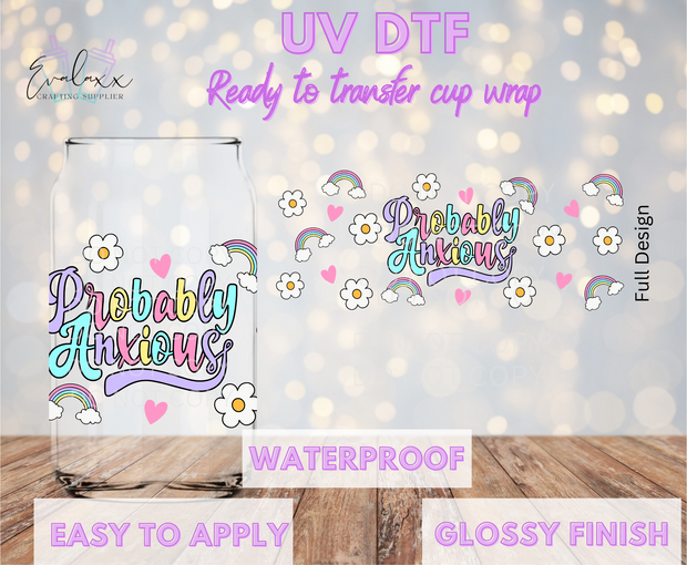 Probably Anxious UV DTF Cup Wrap