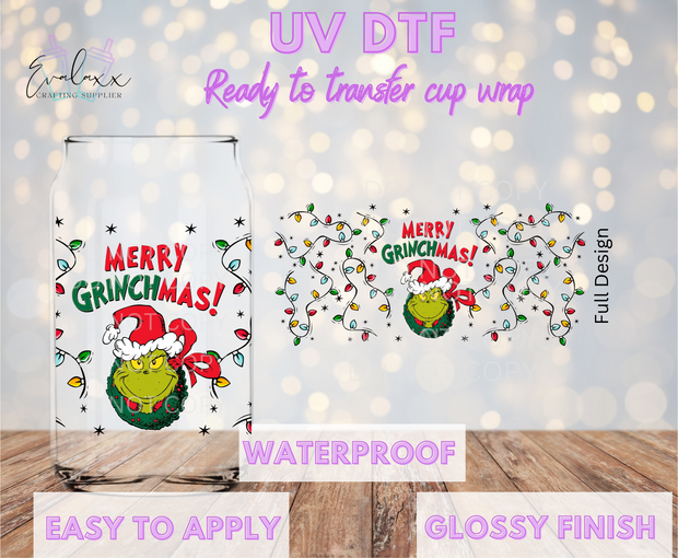Merry Grinchmas UV DTF Cup Wrap