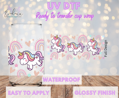 Unicorns UV DTF Cup Wrap