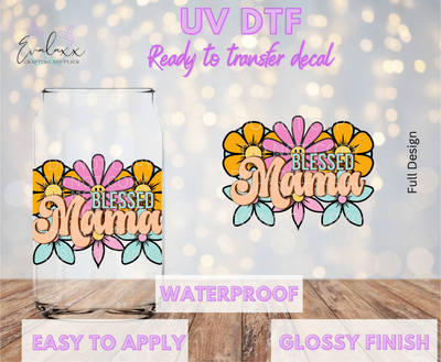 Blessed Mama UV DTF Cup Decal