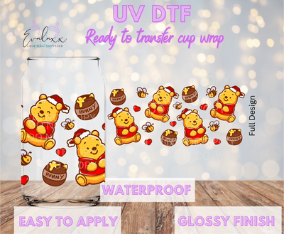 Cookie Bear Christmas UV DTF Cup Wrap