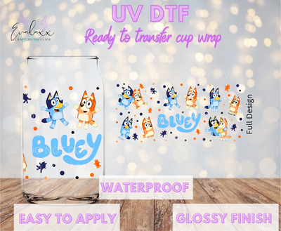 Bluey UV DTF Cup Wrap