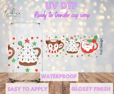 Christmas Mugs  UV DTF Cup Wrap