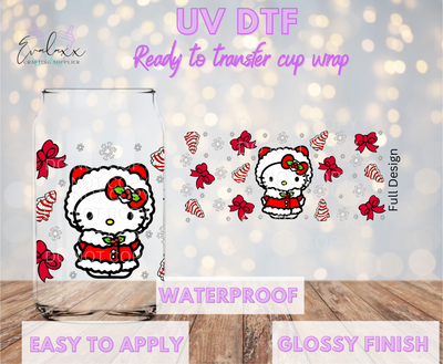 Kitty Christmas Sweets UV DTF Cup Wrap