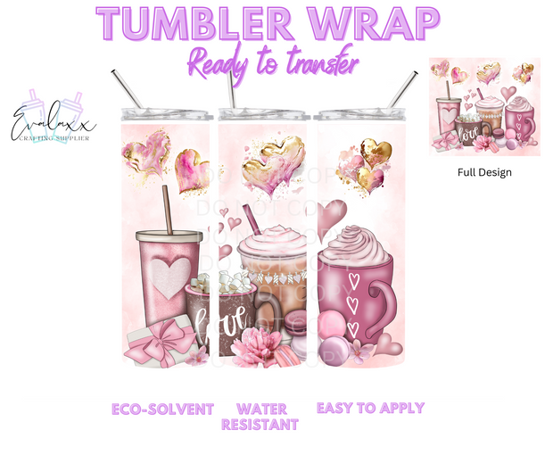 Pink Coffee Tumbler Wrap