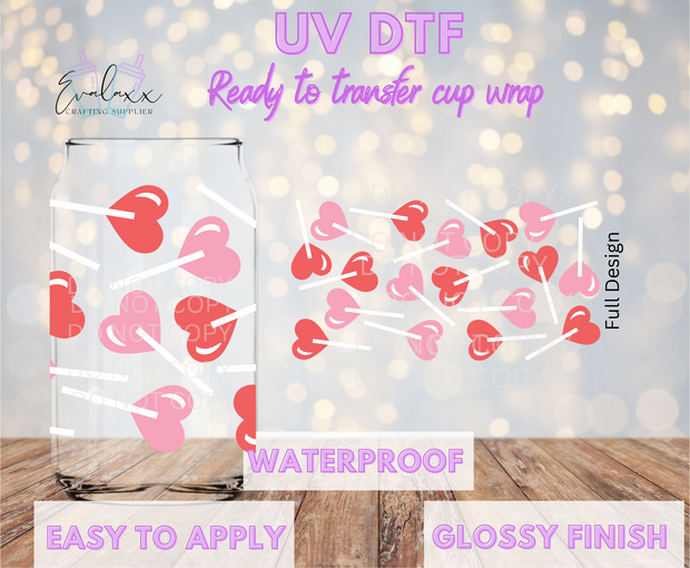 Lollipops Hearts UV DTF Cup Wrap
