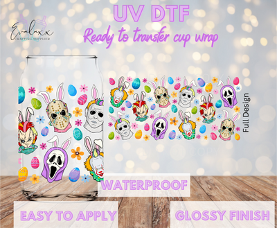 Horror Easter UV DTF Cup Wrap