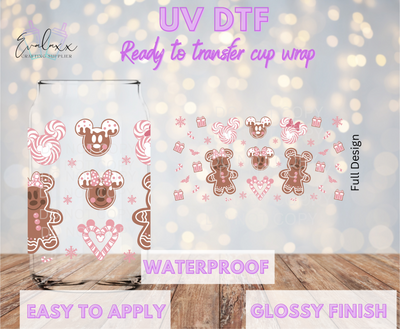 Pink MM Gingerbread UV DTF Cup Wrap