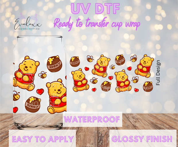 Cookie Bear UV DTF Cup Wrap