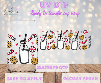 Cookies and Milk UV DTF Cup Wrap