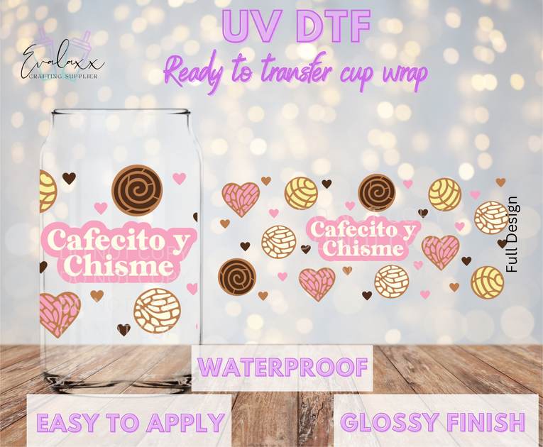 Cafesito y Chisme Pan Dulce UV DTF Cup Wrap – Evalaxx