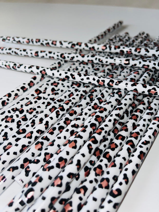 Leopard print Straw